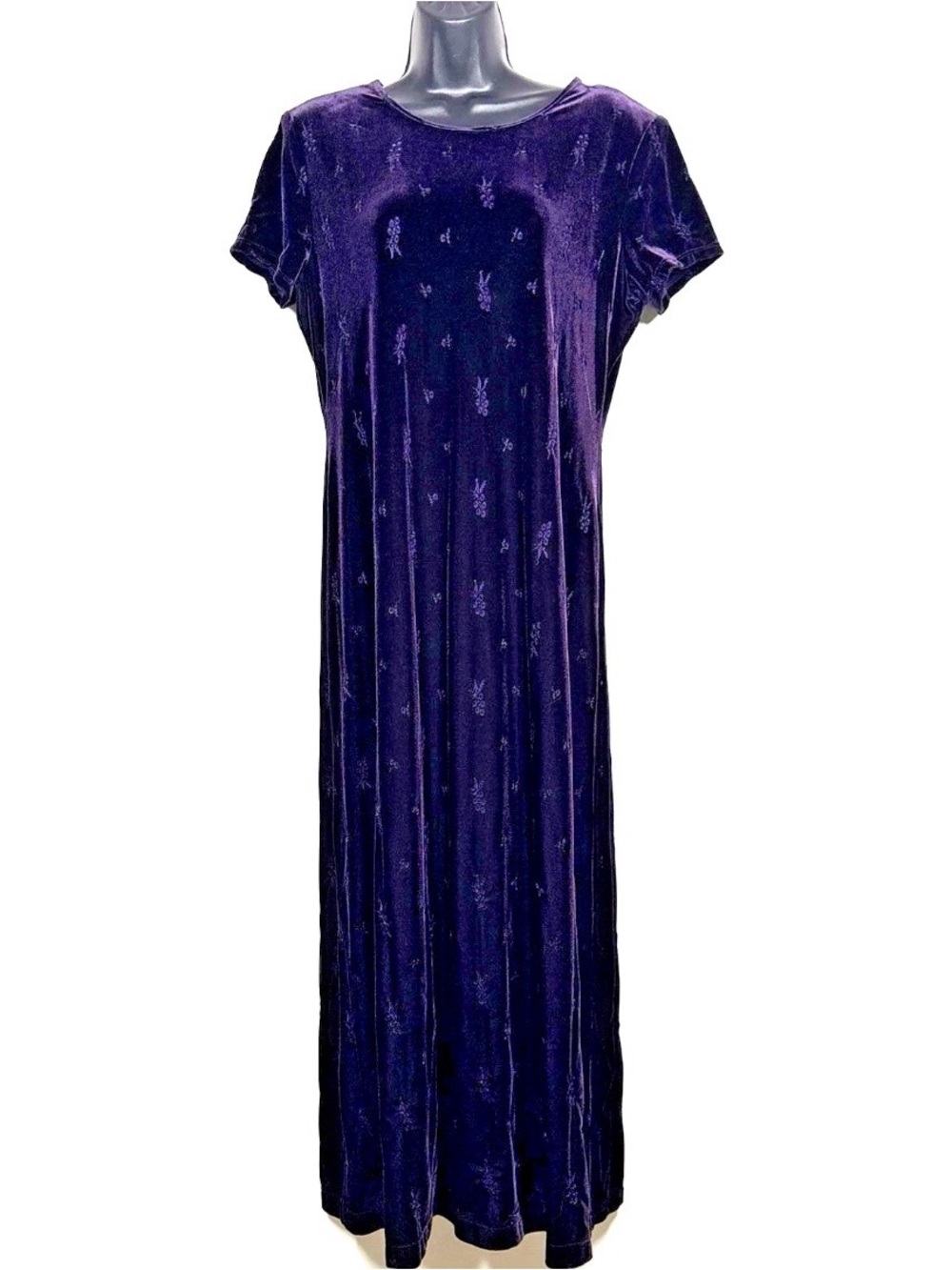 Molly Malloy  10Maxi Dress velvet stretch Velour Purple embroidered